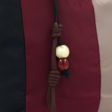 Színes női vászontáska – fekete/bordó