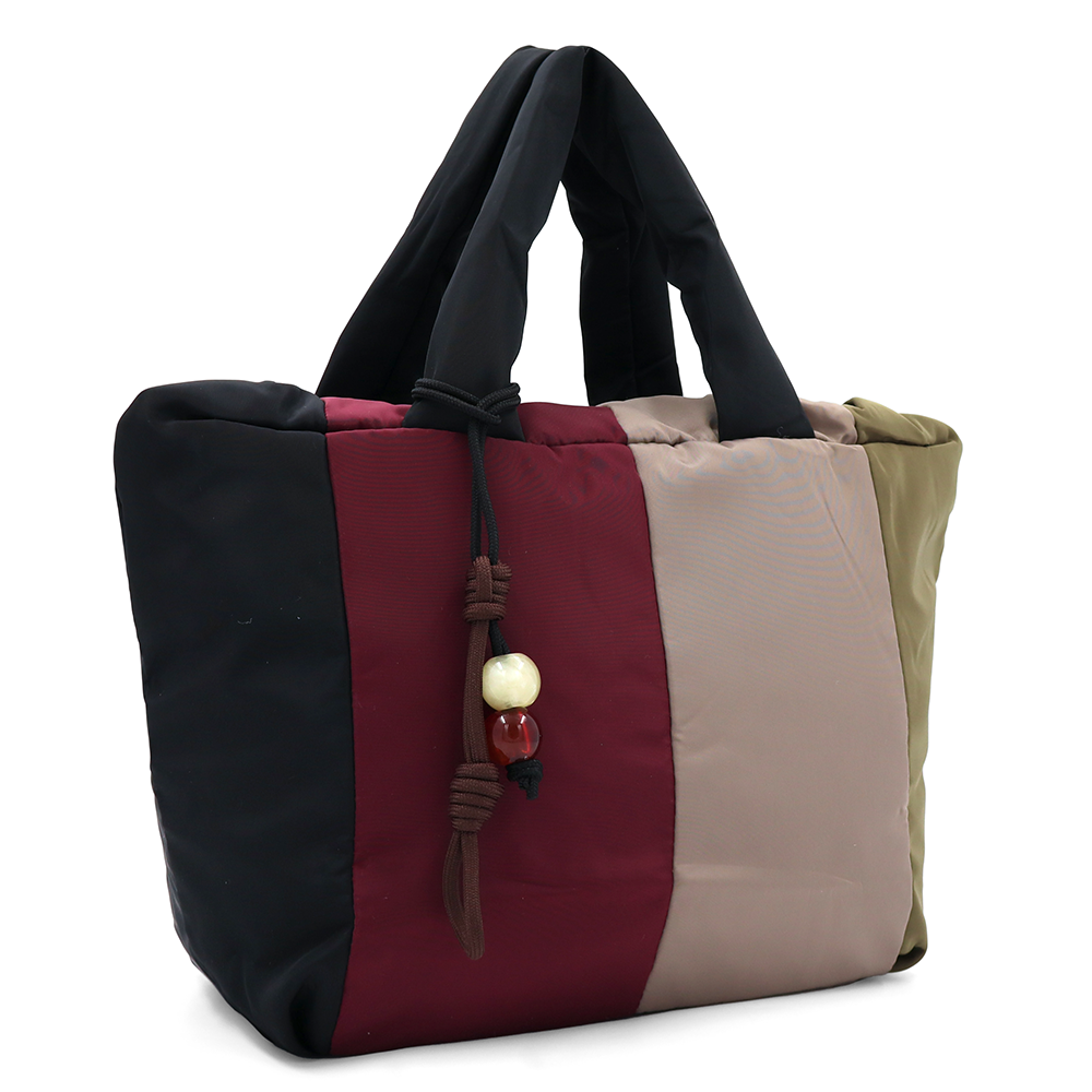 Színes női vászontáska – fekete/bordó