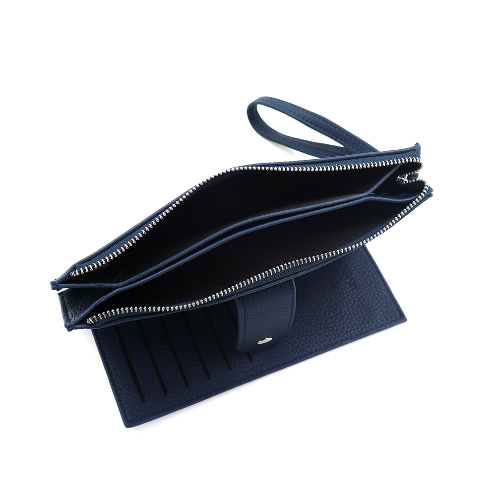 Női pénztárca csuklópánttal – sötétkék