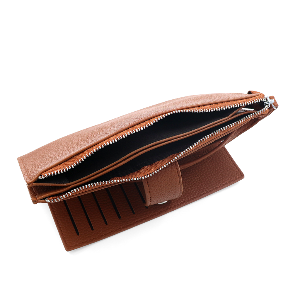Női pénztárca csuklópánttal – téglabarna