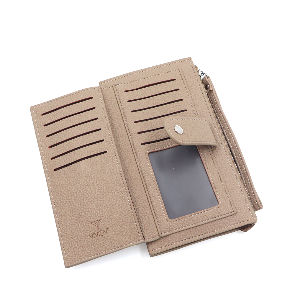 Női pénztárca csuklópánttal – világosbarna