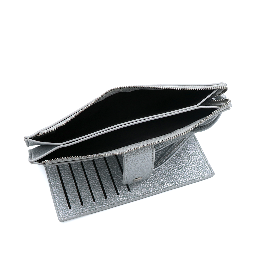 Női pénztárca csuklópánttal – ezüstszínű