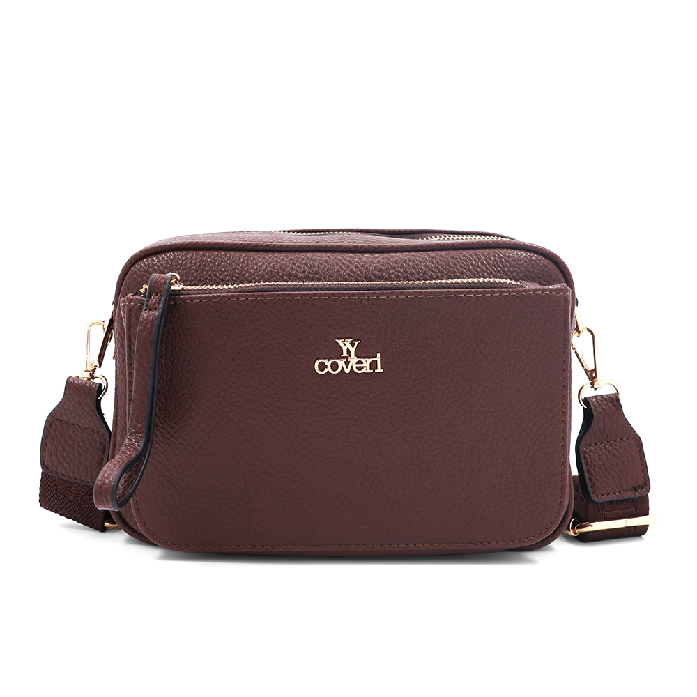 Női válltáska két rekesszel – barna