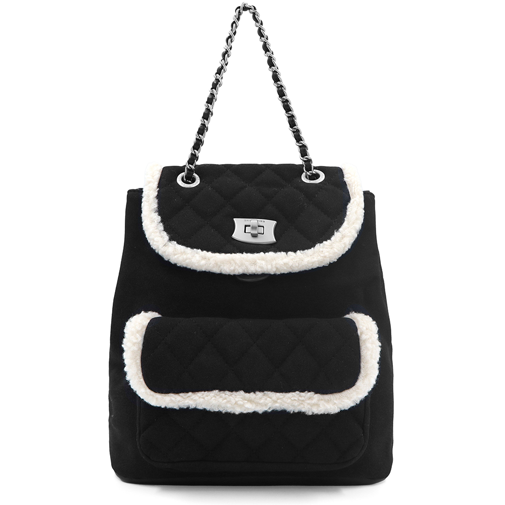 David Jones – 2 az 1-ben hátizsák és táska plüss részletekkel – fekete