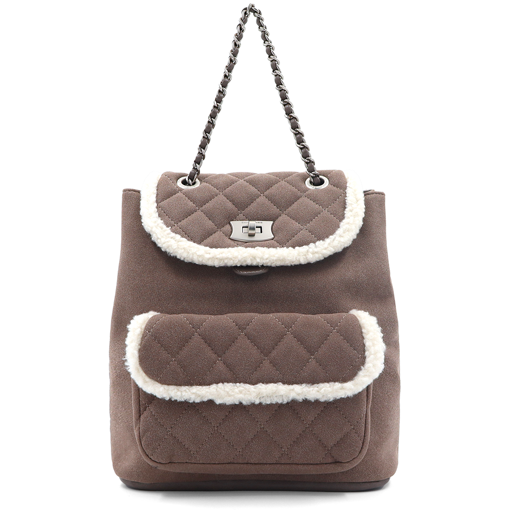 David Jones – 2 az 1-ben hátizsák és táska plüss részletekkel – barna