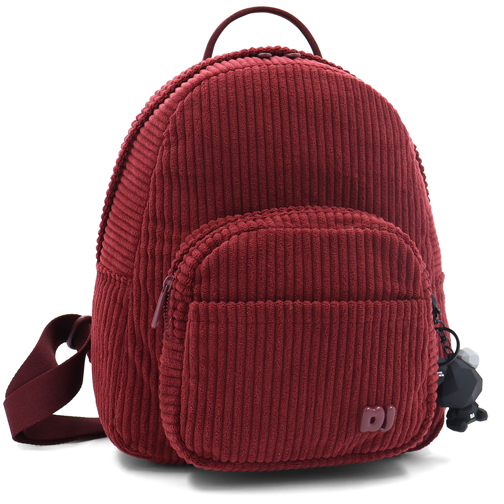 David Jones – Hátizsák kordbársonyból lógó macival – piros