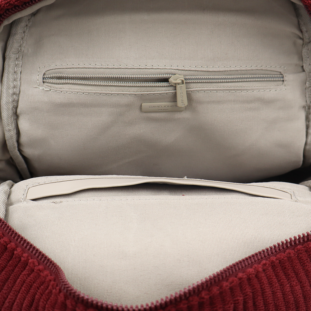 David Jones – Hátizsák kordbársonyból lógó macival – piros