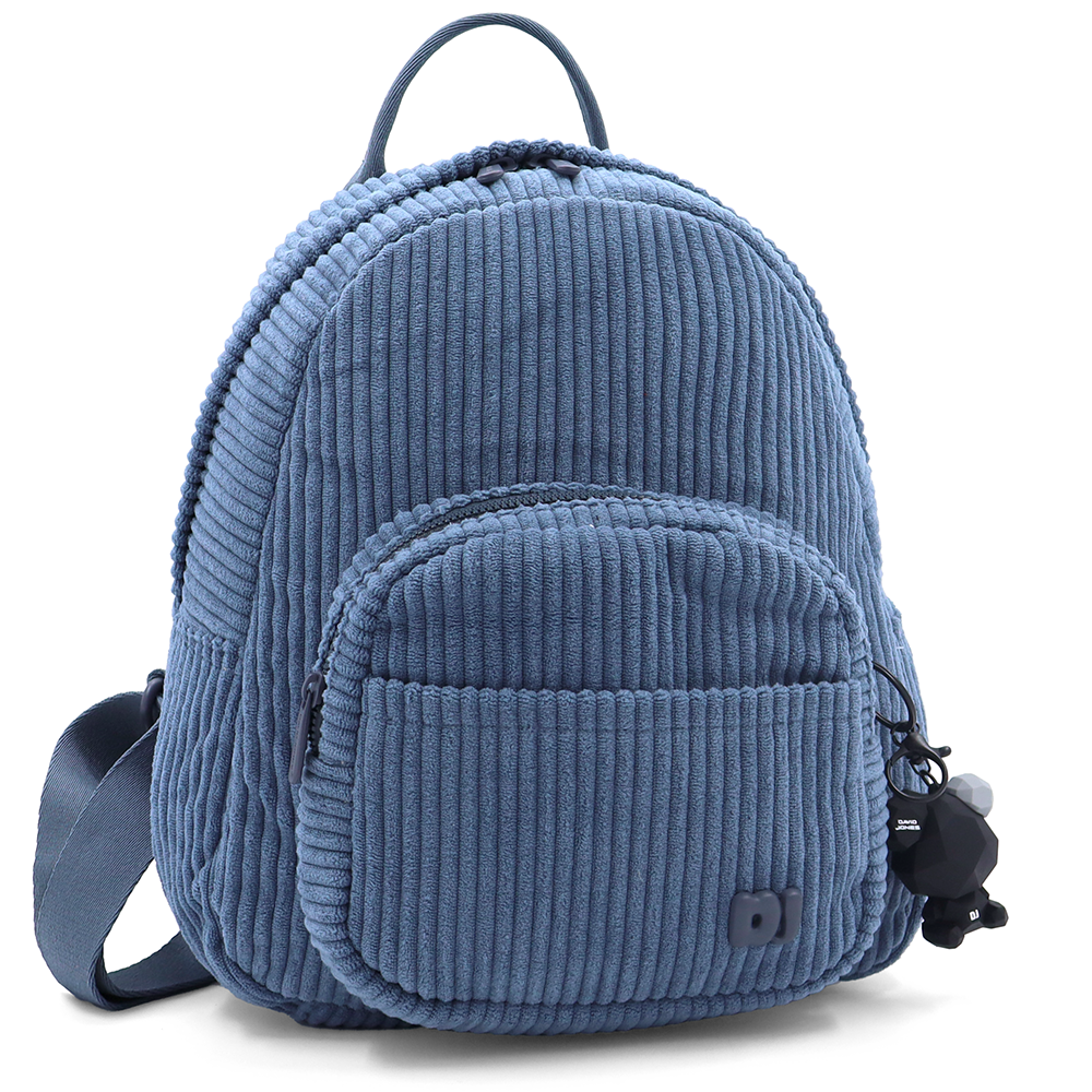 David Jones – Hátizsák kordbársonyból lógó macival – kék