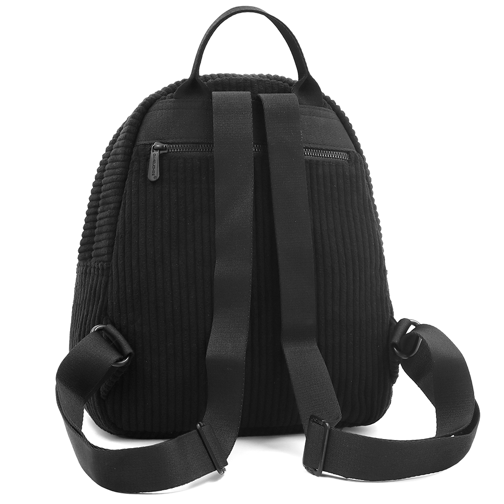 David Jones – Hátizsák kordbársonyból lógó macival – fekete