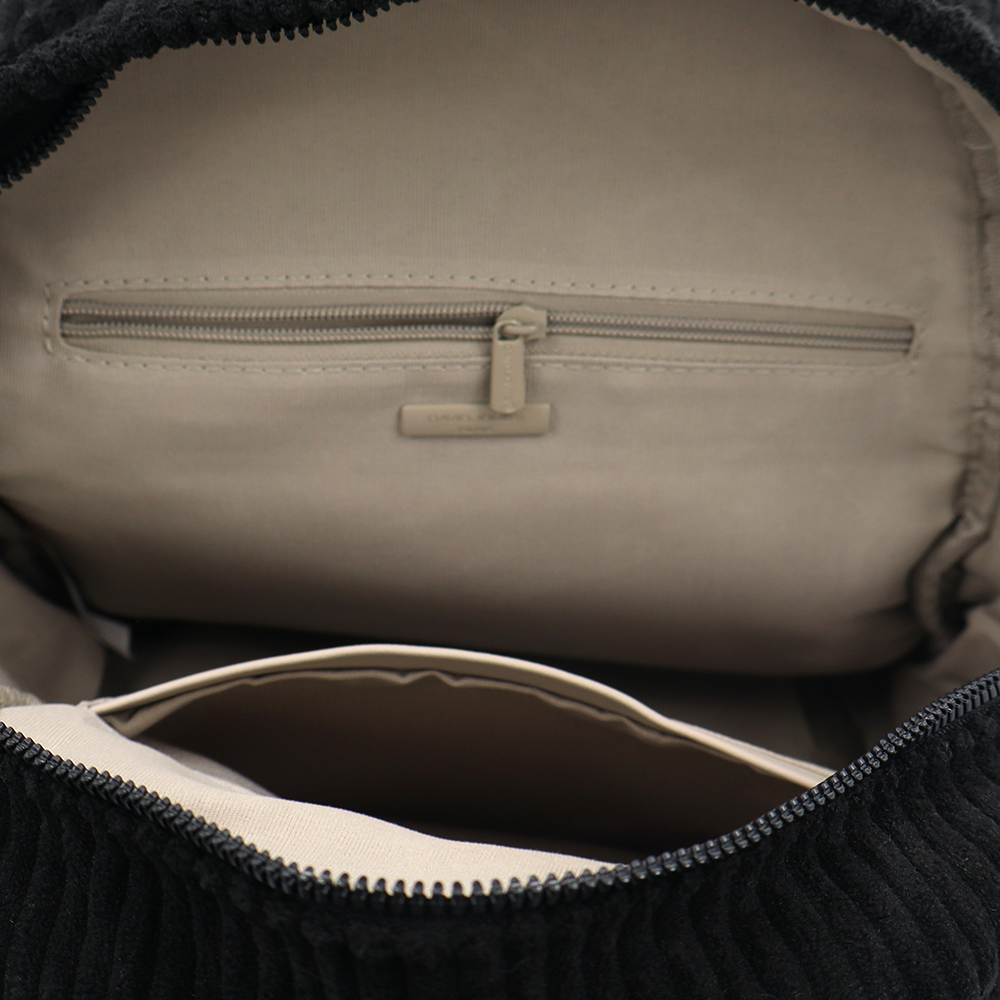 David Jones – Hátizsák kordbársonyból lógó macival – fekete