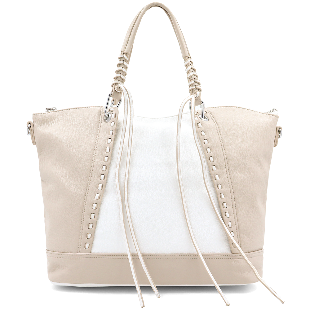 Nagy női táska – fehér/bézs