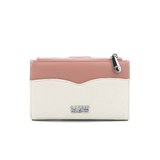 Női pénztárca sok rekesszel – bézs/rózsaszín