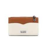 Női pénztárca sok rekesszel – bézs/téglabarna