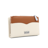 Női pénztárca sok rekesszel – bézs/téglabarna