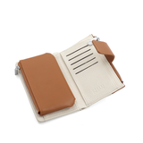 Női pénztárca sok rekesszel – bézs/téglabarna