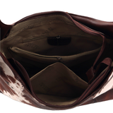 Női táska típusú táska tehénmintás dizájnnal és lógó pénztárcával – barna