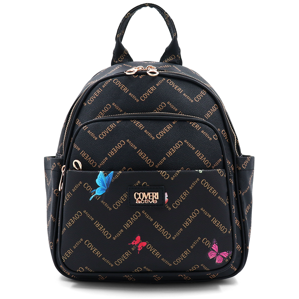 Női hátizsák mintás – fekete