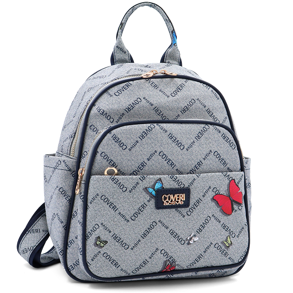 Női hátizsák mintás – kék