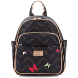 Női hátizsák mintás – sötétbarna