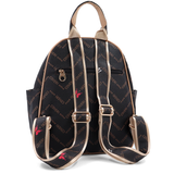 Női hátizsák mintás – sötétbarna