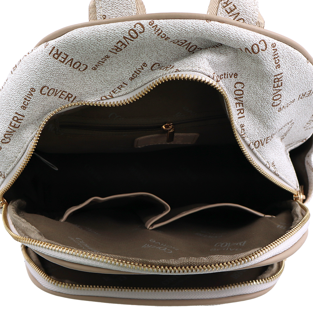 Női hátizsák mintás – bézs