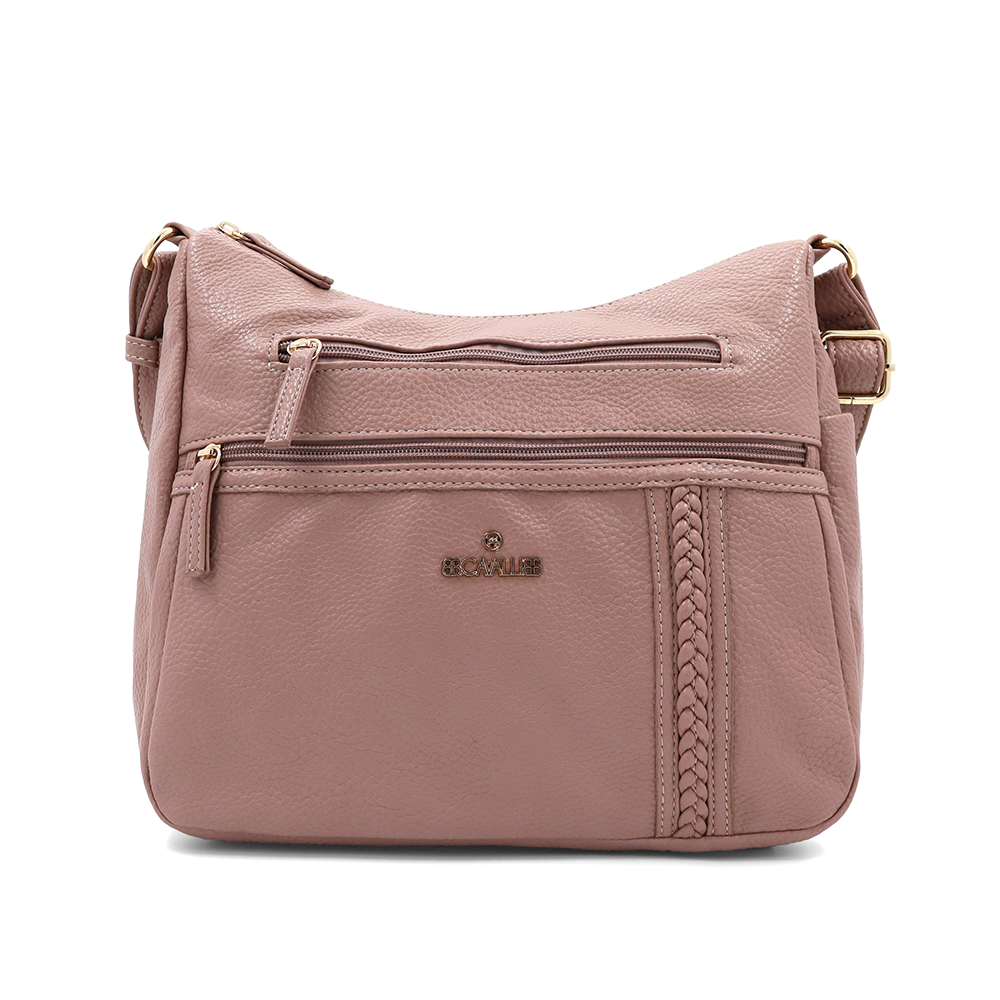 Női válltáska – rózsaszín hamu