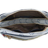 Női válltáska két rekesszel és mintával – kék