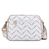 Női válltáska két rekesszel és mintával – bézs