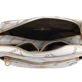 Női válltáska két rekesszel és mintával – bézs