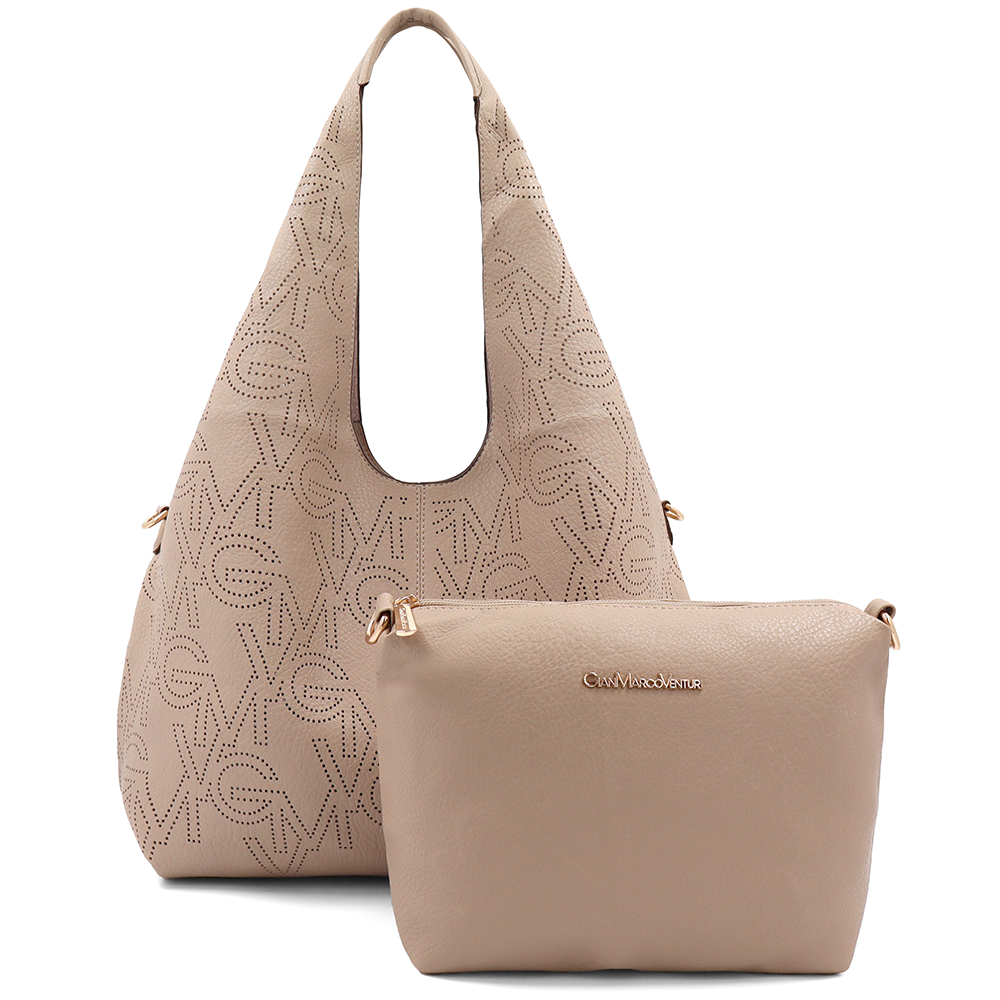 SZETT – Női táska típusú táska + válltáska – világosbarna