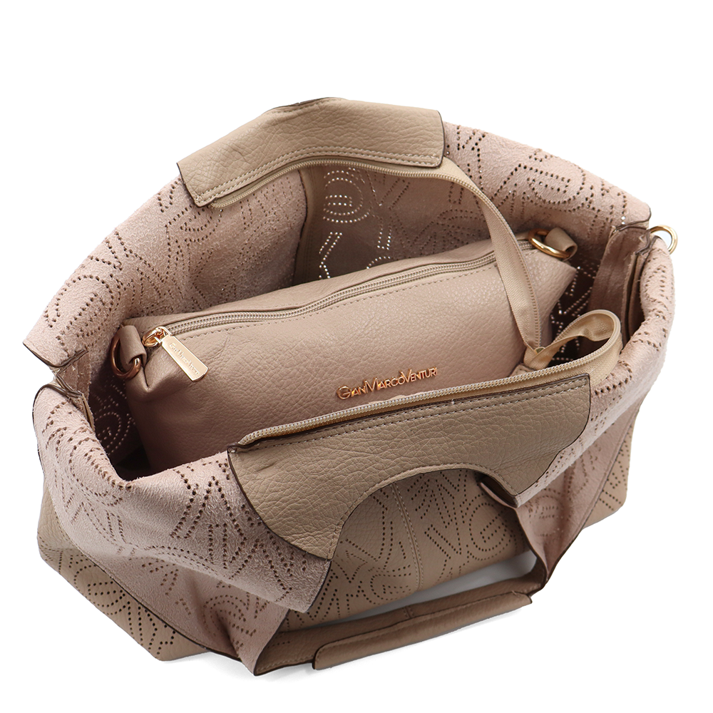 SZETT – Női táska típusú táska + válltáska – világosbarna