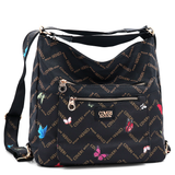 2 az 1-ben – Táska és hátizsák mintás – fekete