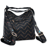 2 az 1-ben – Táska és hátizsák mintás – fekete