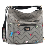 2 az 1-ben – Táska és hátizsák mintás – szürke