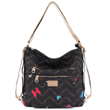 2 az 1-ben – Táska és hátizsák mintás – sötétbarna