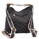 2 az 1-ben – Táska és hátizsák mintás – sötétbarna