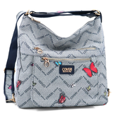 2 az 1-ben – Táska és hátizsák mintás – kék