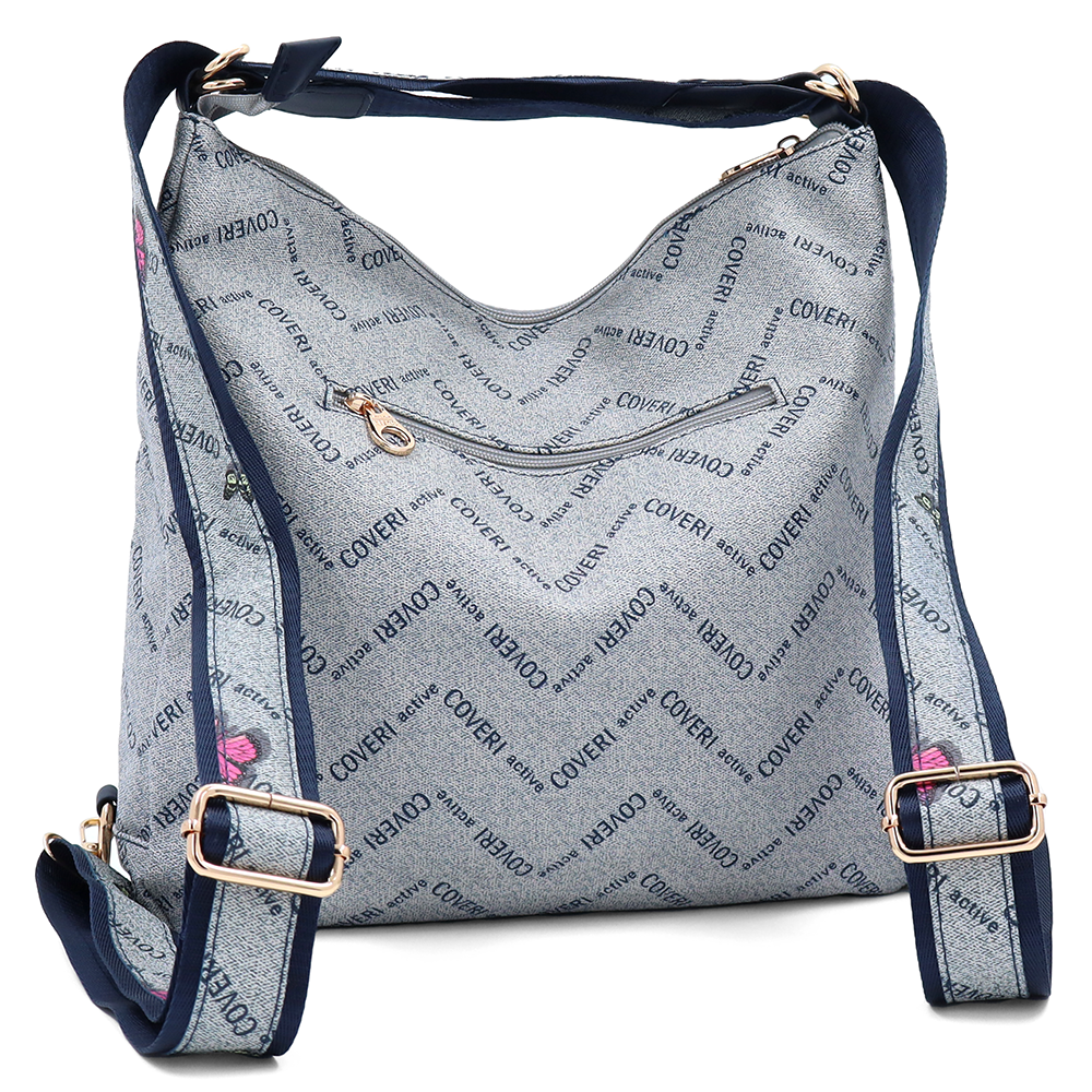 2 az 1-ben – Táska és hátizsák mintás – kék