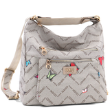 2 az 1-ben – Táska és hátizsák mintás – világosbarna