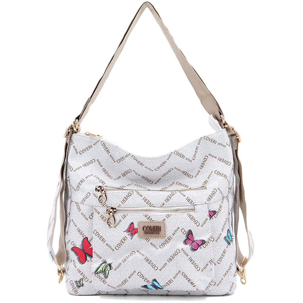 2 az 1-ben – Táska és hátizsák mintás – bézs