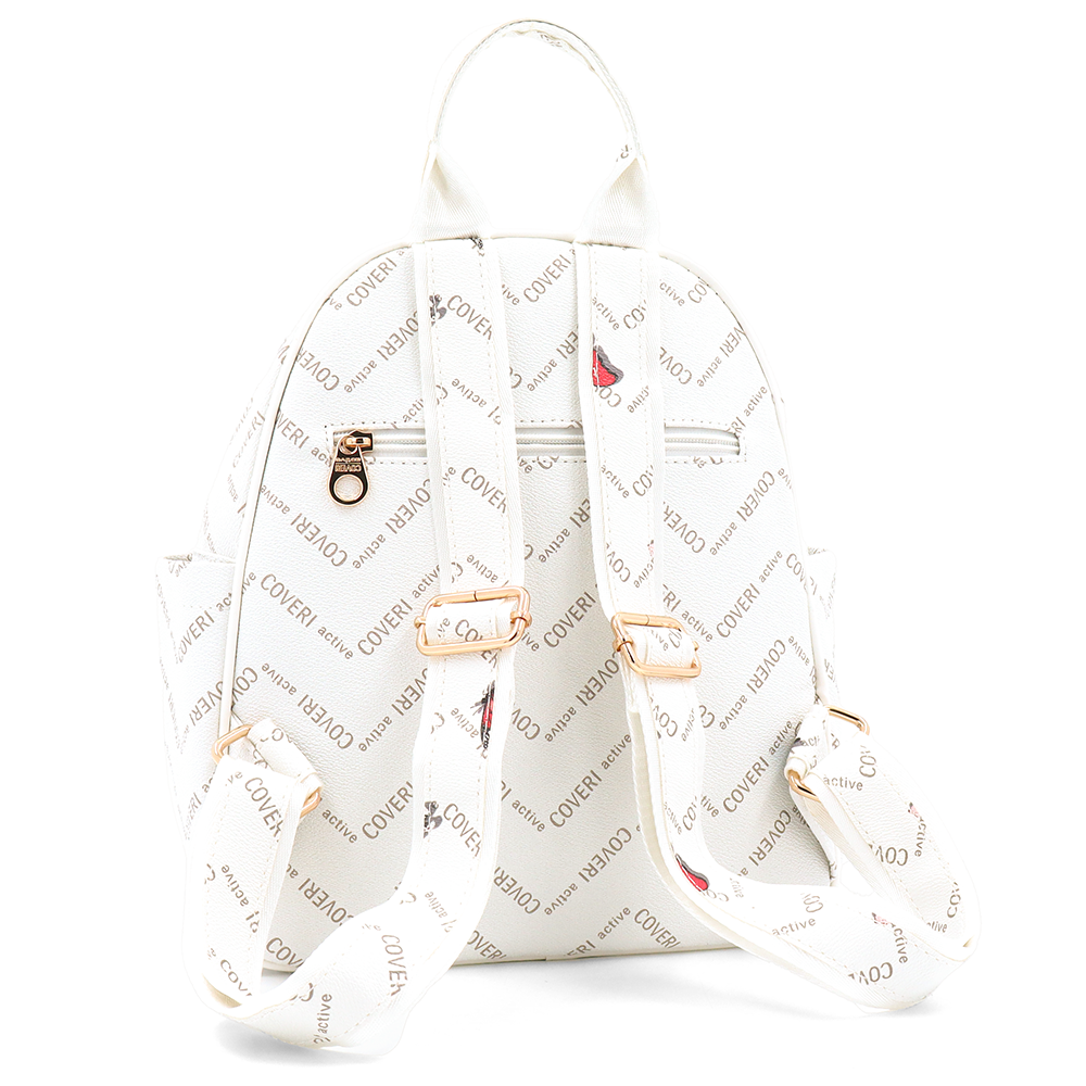 Női hátizsák mintás – fehér