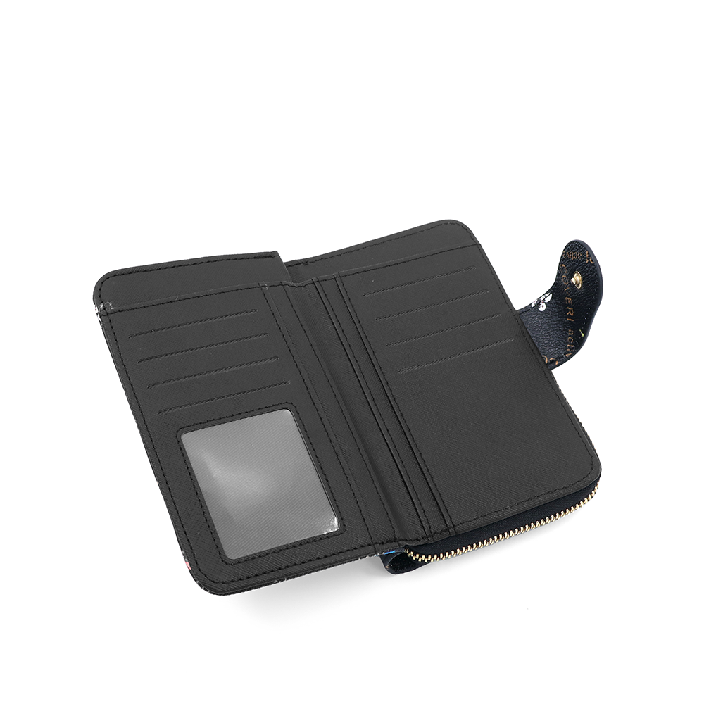 Női pénztárca mintás – fekete