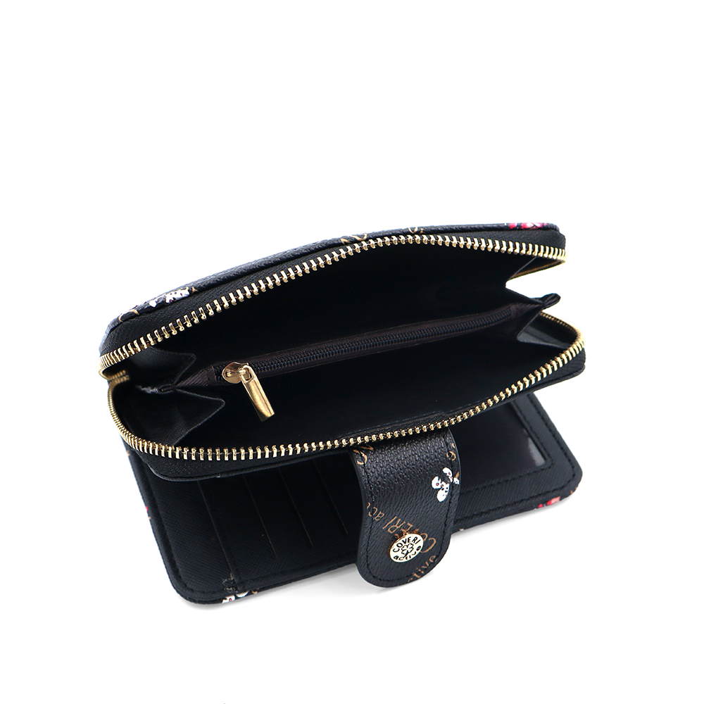 Női pénztárca mintás – fekete