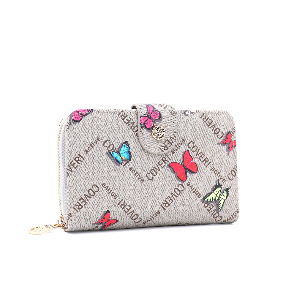 Női pénztárca mintás – világosbarna