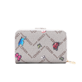 Női pénztárca mintás – világosbarna