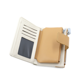 Női pénztárca sok rekesszel – bézs/mustársárga