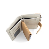 Női pénztárca sok rekesszel – bézs/mustársárga