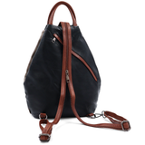 Női hátizsák titkos záródással - fekete/világosbarna