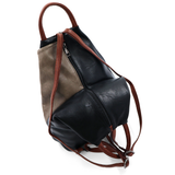 Női hátizsák titkos záródással - fekete/világosbarna