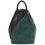 Női hátizsák titkos záródással - fekete/zöld